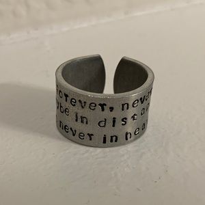 Handmade Adjustable Ring 🤍 Inspirational Quote